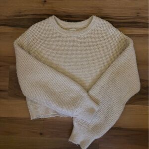 PacSun Cream Knit Crew Neck Sweater
